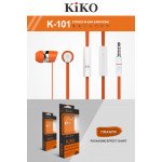 Wholesale KIKO K-101 HD Stereo Earphone Headset with Mic (K-101 Orange)